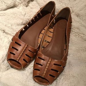 Frye peep toe flats
